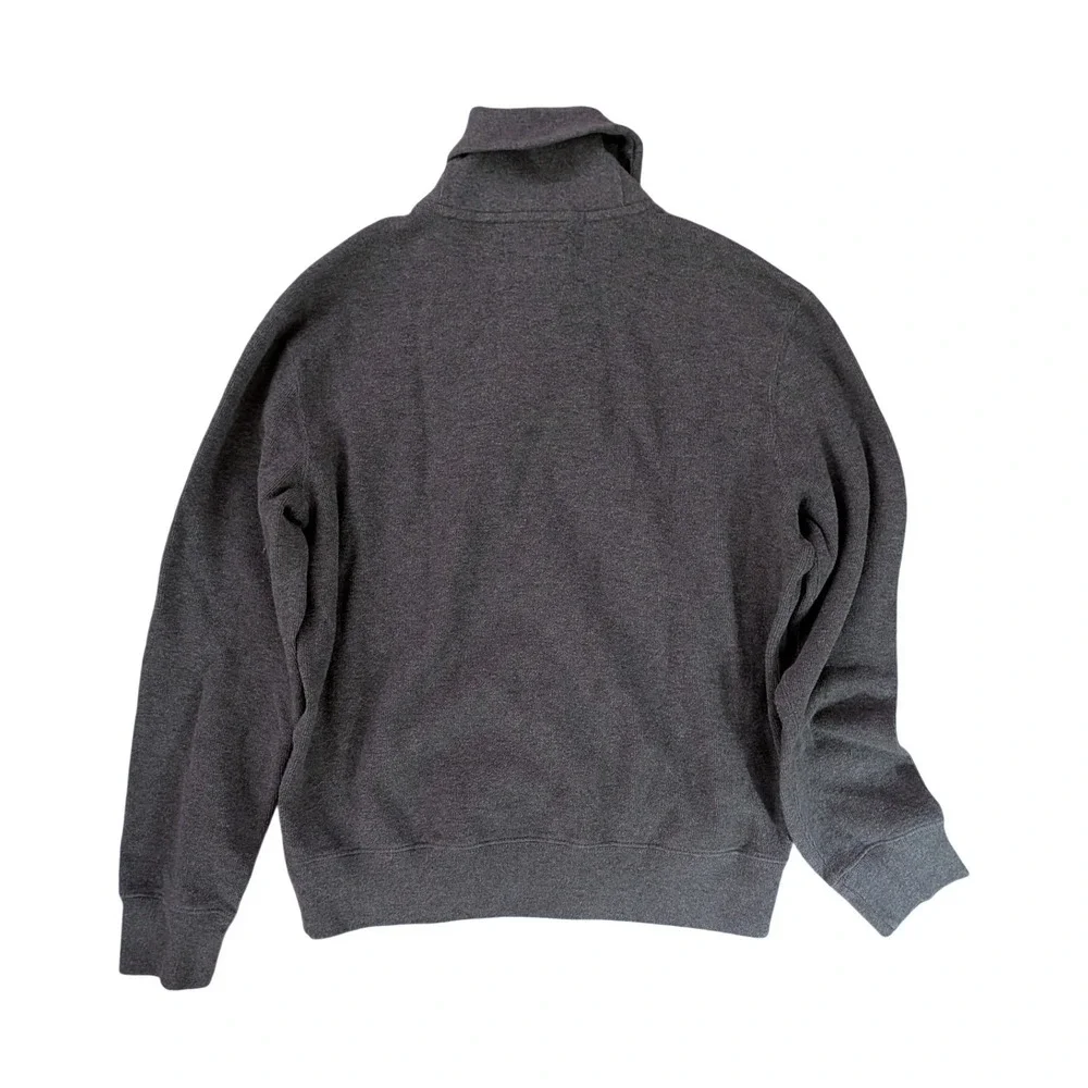 Polo Ralph Lauren Men's Gray Button Mock Neck Cotton Pullover Sweatshirt- Size L
